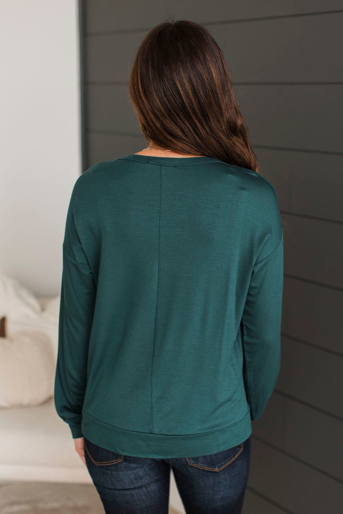 How's It Going Long Sleeve Top- Hunter Green