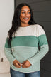 Days Gone By Color Block Sweater- Light Jade