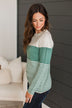 Days Gone By Color Block Sweater- Light Jade