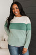 Days Gone By Color Block Sweater- Light Jade