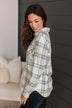 Thread & Supply Free Falling Plaid Shirt Jacket- Ivory & Mint