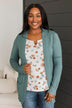 Comfortable With Myself Knit Cardigan- Dusty Teal