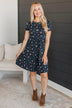 See For Myself Floral Dress- Navy & Rust