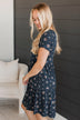 See For Myself Floral Dress- Navy & Rust