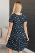 See For Myself Floral Dress- Navy & Rust