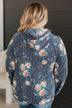 Next To Happiness Hooded Floral Top- Navy