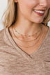 Casual Glamor Layered Necklace- Gold