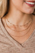 Casual Glamor Layered Necklace- Gold