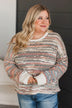 New Opportunities Multi-Color Knit Sweater- Cream & Red