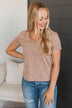 Gotta Have It V-Neck Top- Taupe