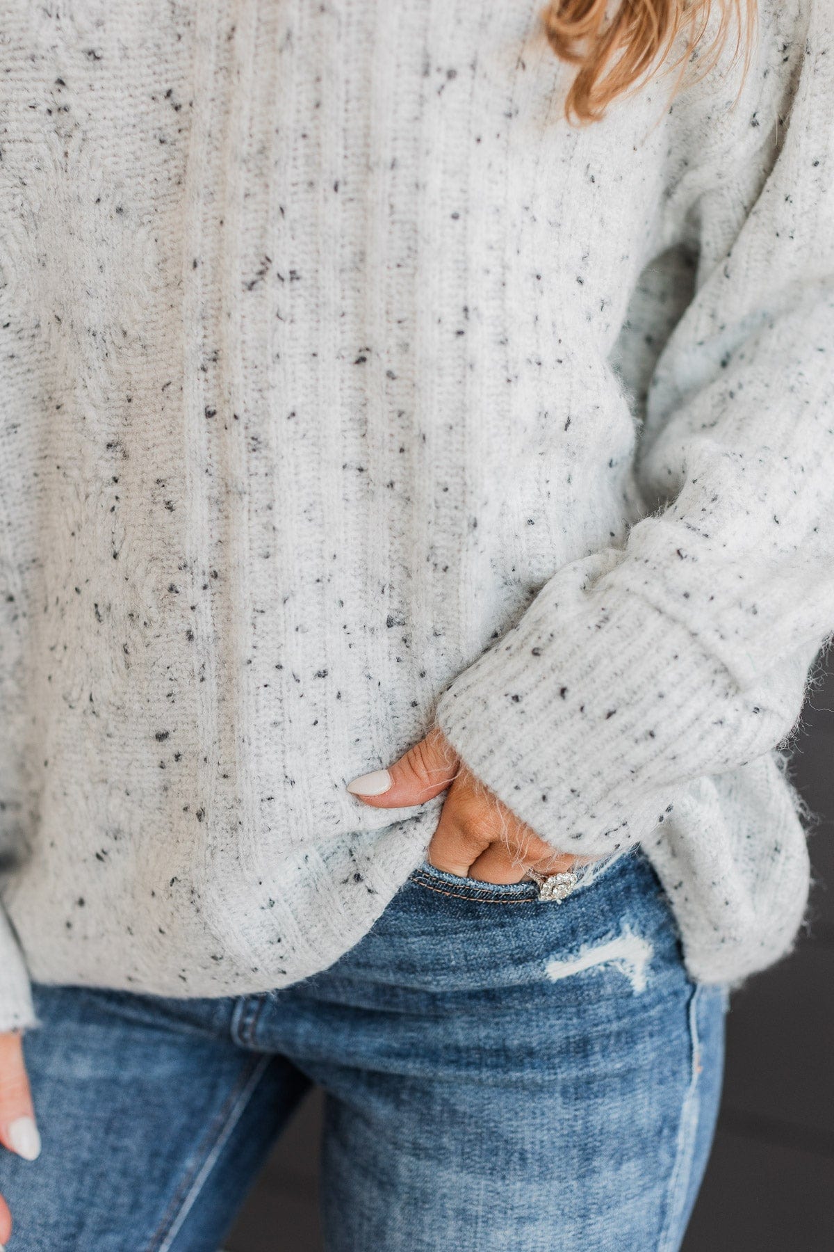 Warmly Yours Sprinkle Knit Sweater- Light Grey – The Pulse Boutique