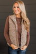 Favorite Of All Floral Puffer Vest- Taupe