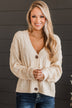 Beyond Cozy Knit Button Cardigan- Cream