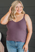 True Romance Ribbed Tank Top- Dusty Purple