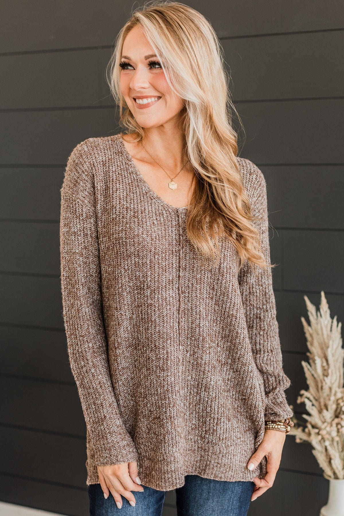 Warm Embrace Knit Sweater- Brown – The Pulse Boutique