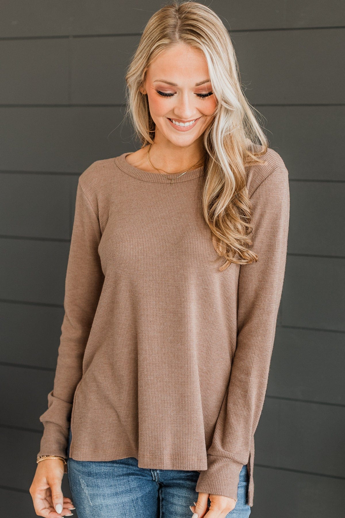 Heart On The Line Knit Top- Mocha – The Pulse Boutique