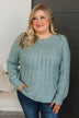 Do It For You Knit Sweater- Dusty Teal