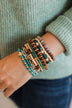 Have High Hopes Stackable Bracelet Set- Brown & Teal