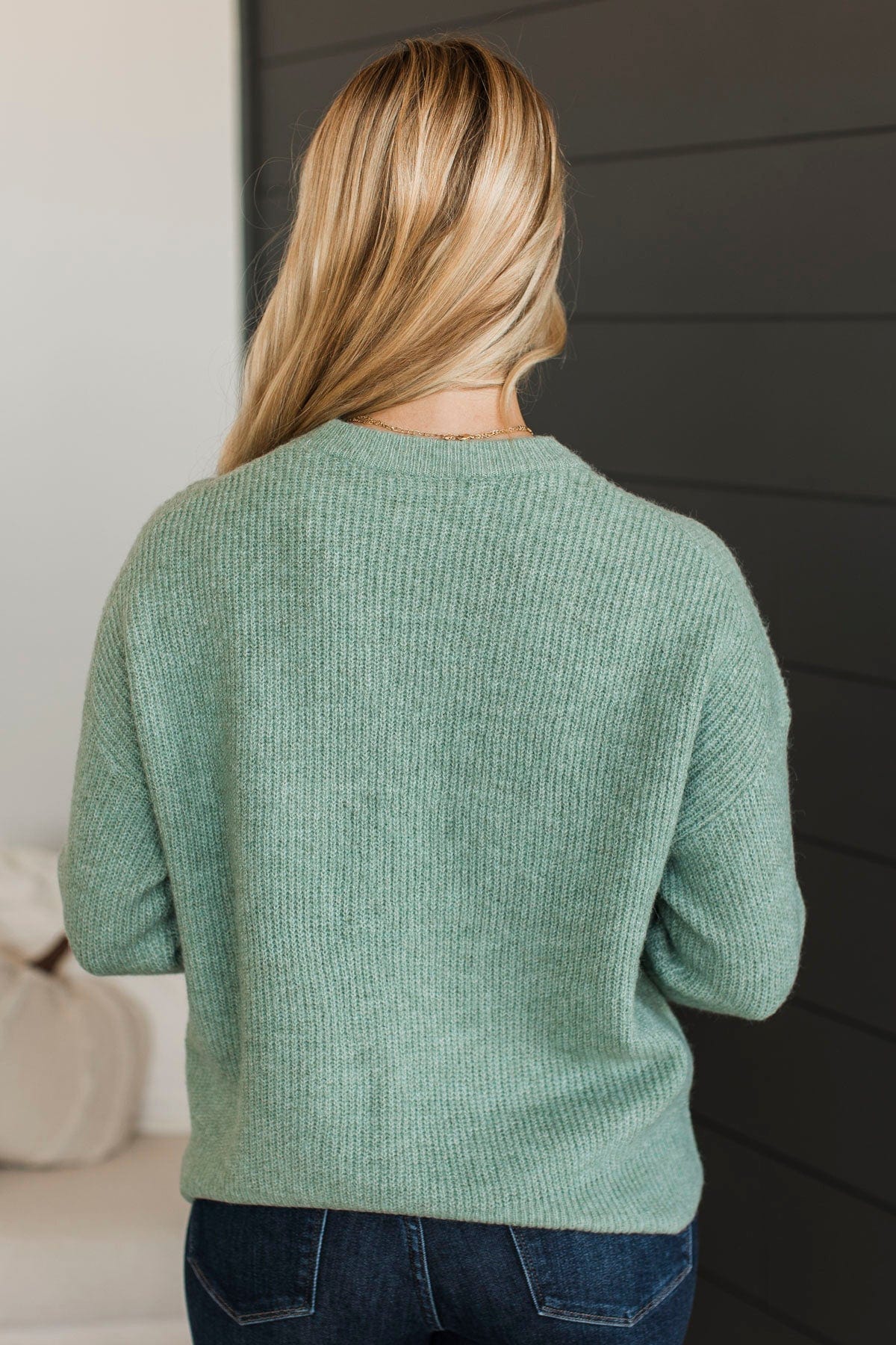 Cause A Commotion Knit Sweater- Dusty Mint