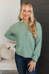 Cause A Commotion Knit Sweater- Dusty Mint