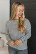 Working On It Striped Sweater- Aqua