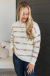 All We Have Striped Knit Sweater- White