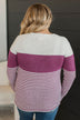 Days Gone By Color Block Sweater- Mulberry