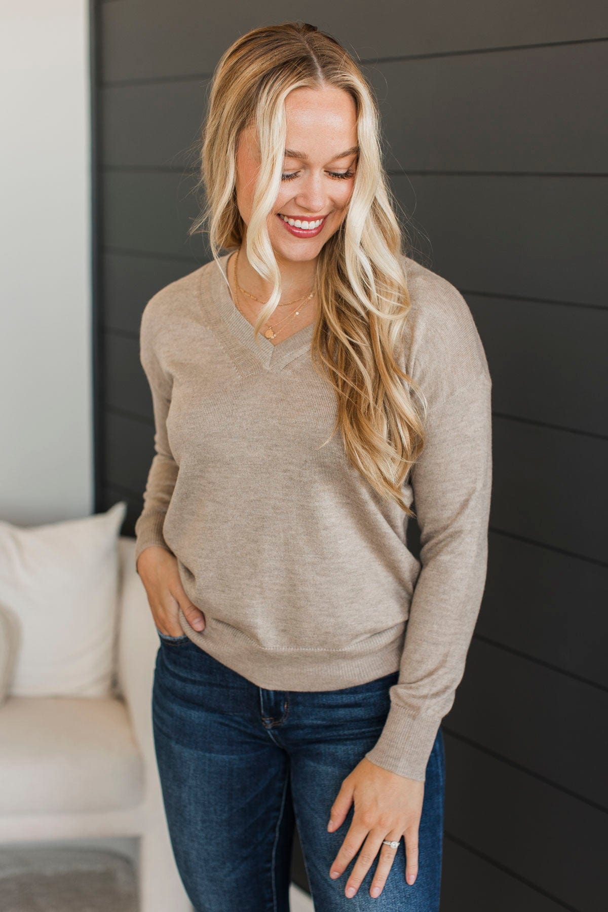 Already In Love Knit Sweater- Taupe