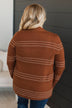 Keep In Mind Stitch Stripe Cardigan- Dark Rust