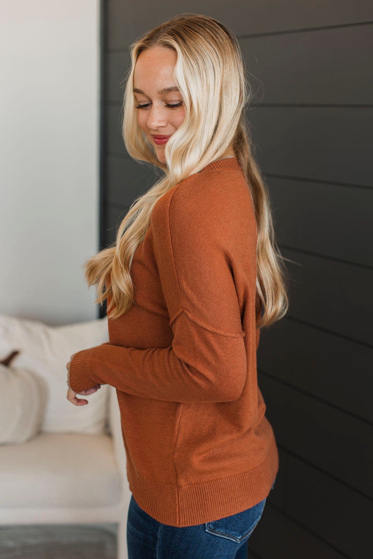 Ahead Of The Times Knit Sweater- Maple