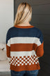 Love Me Anyway Color Block Sweater- Navy & Copper