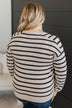 A New Path Striped Knit Sweater- Oatmeal