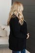 An Afternoon Out Waffle Knit Cardigan- Black