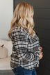 Thread & Supply Give It All Plaid Button Top- Black