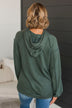 On A Hunch Hooded Pullover Top- Dark Olive