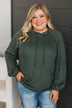 On A Hunch Hooded Pullover Top- Dark Olive