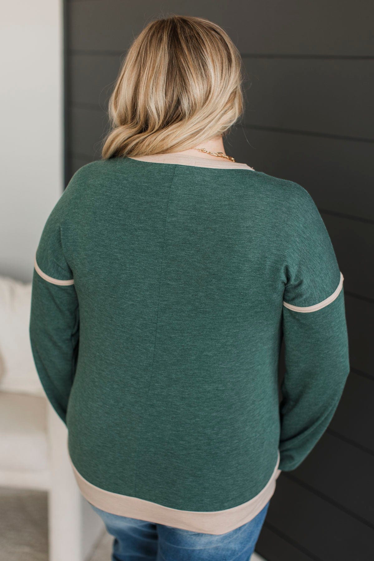 In A Heartbeat Long Sleeve Top- Hunter Green