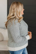 Just Stopping By Printed Knit Sweater- Cream & Charcoal