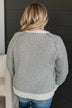 Just Stopping By Printed Knit Sweater- Cream & Charcoal