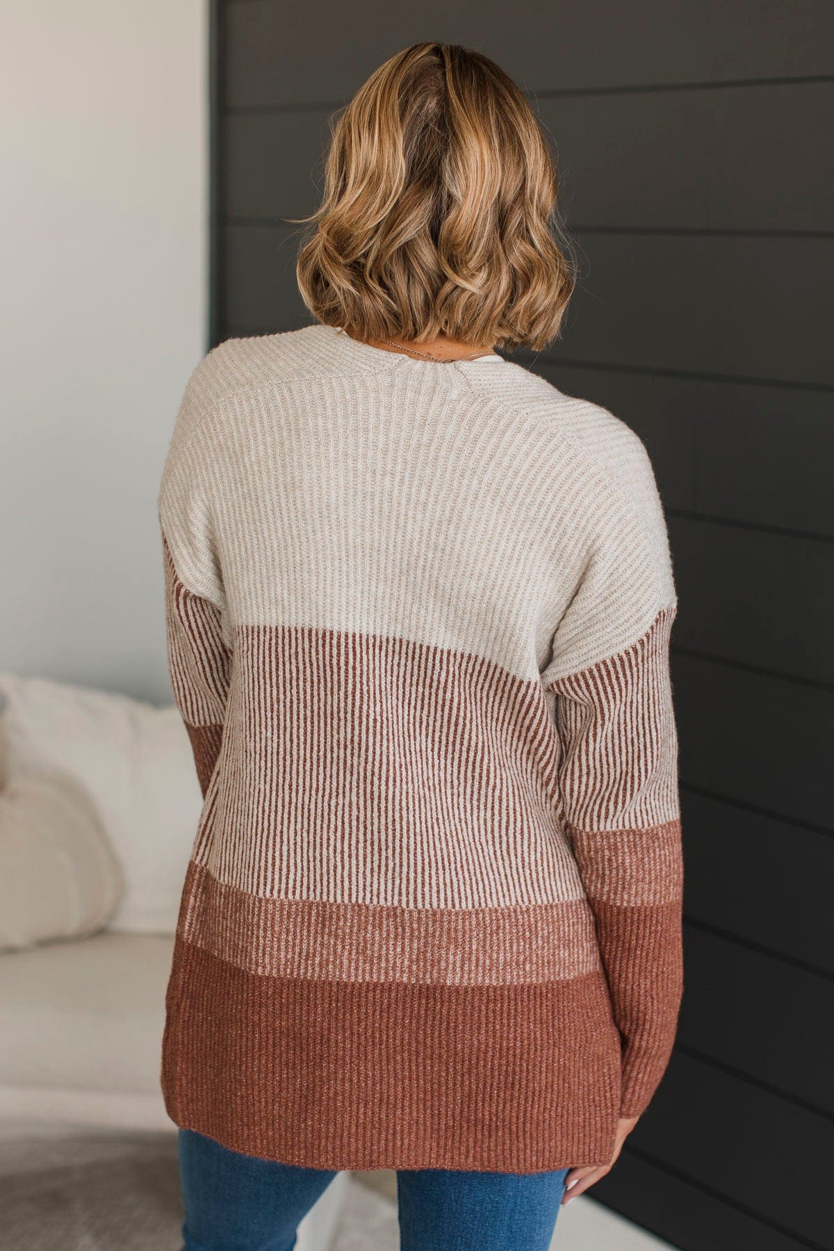 Just For Once Open Front Cardigan- Copper