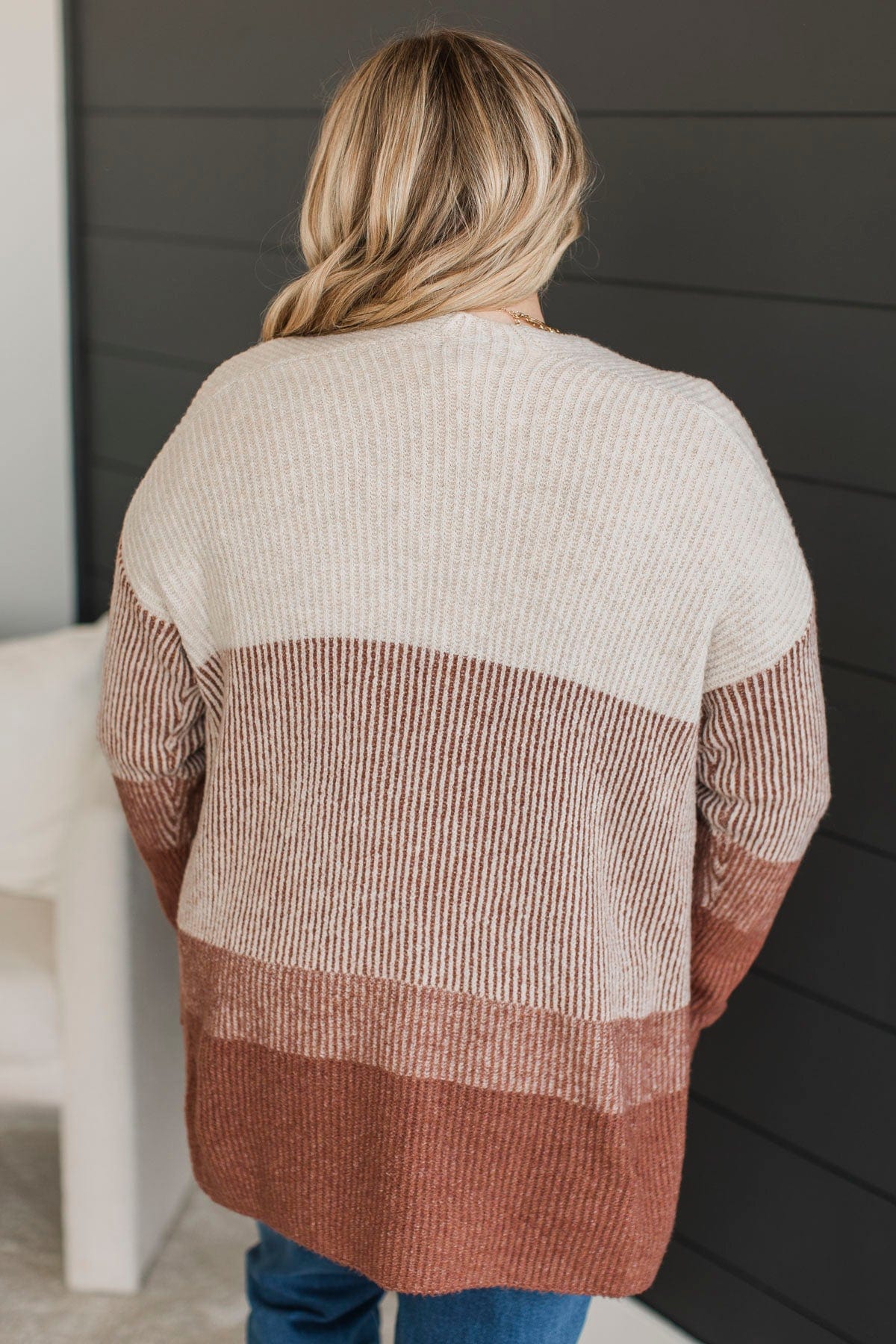 Just For Once Open Front Cardigan- Copper