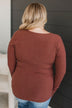 Give Your Best Henley Top- Red Brown