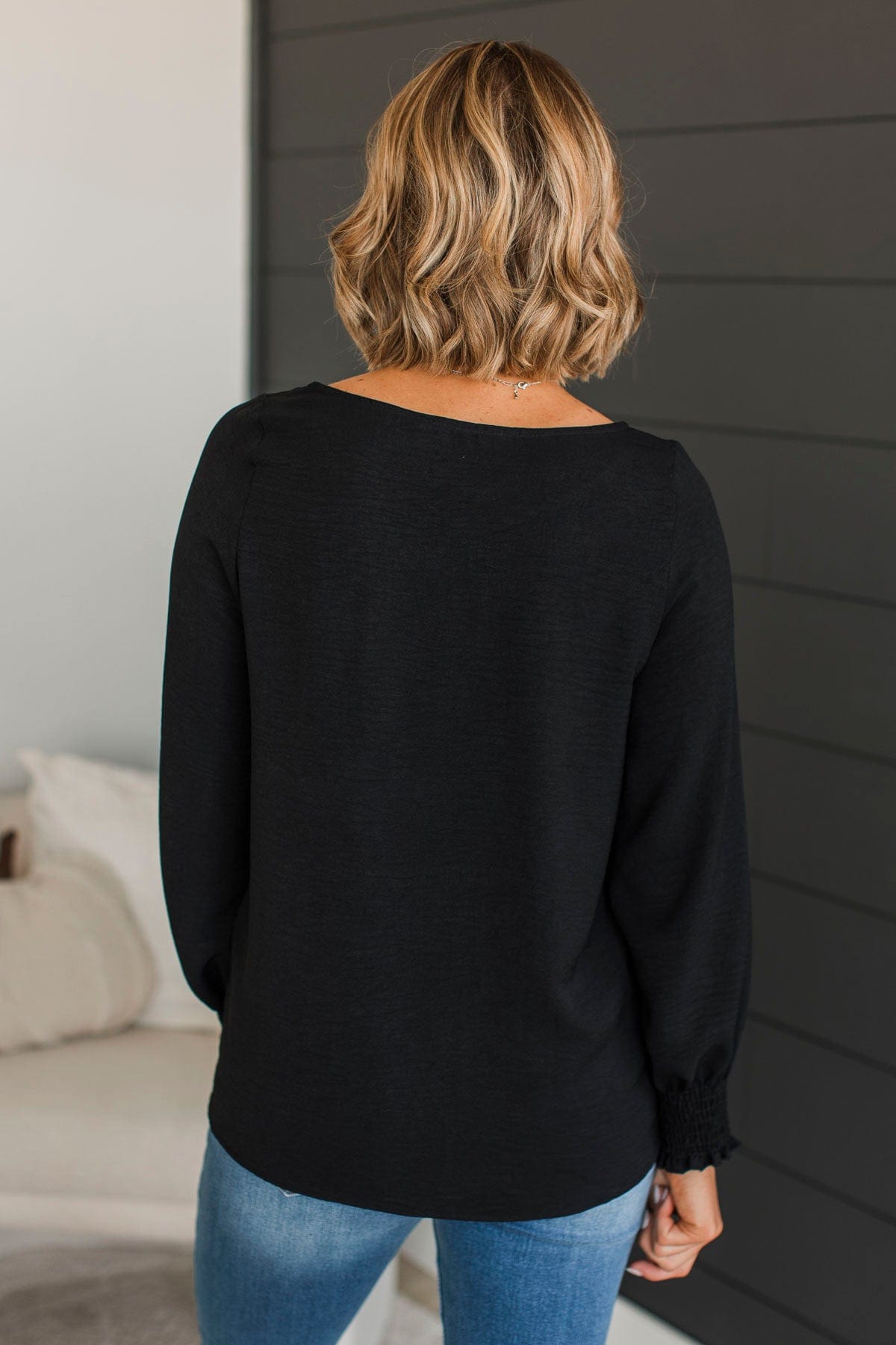 Being With You Long Sleeve Top- Black