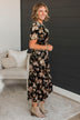 Lady In Love Floral Midi Dress- Black