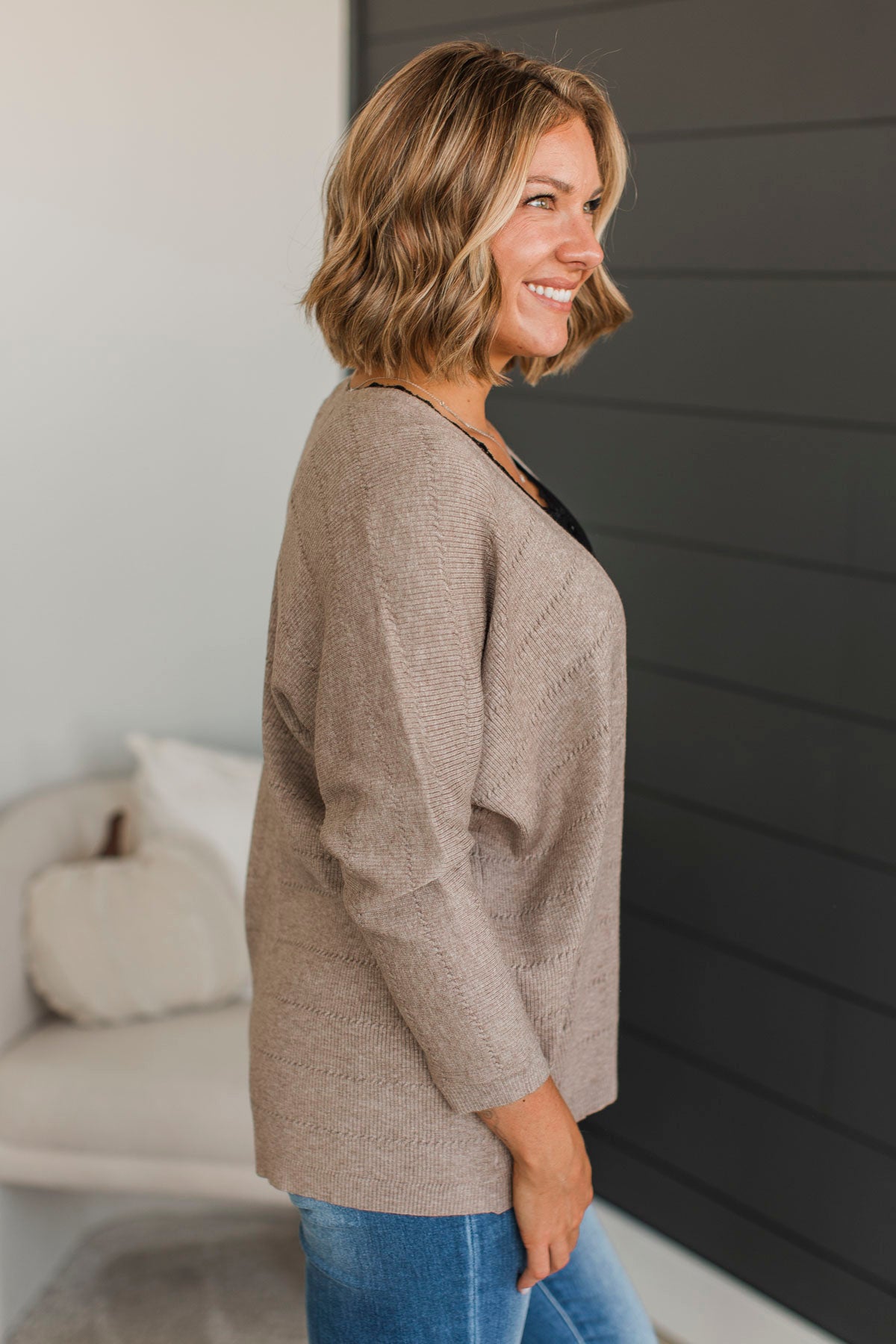 Just You & Me Dolman Sleeve Cardigan- Stone