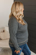 Make You Blush Knit Sweater- Charcoal