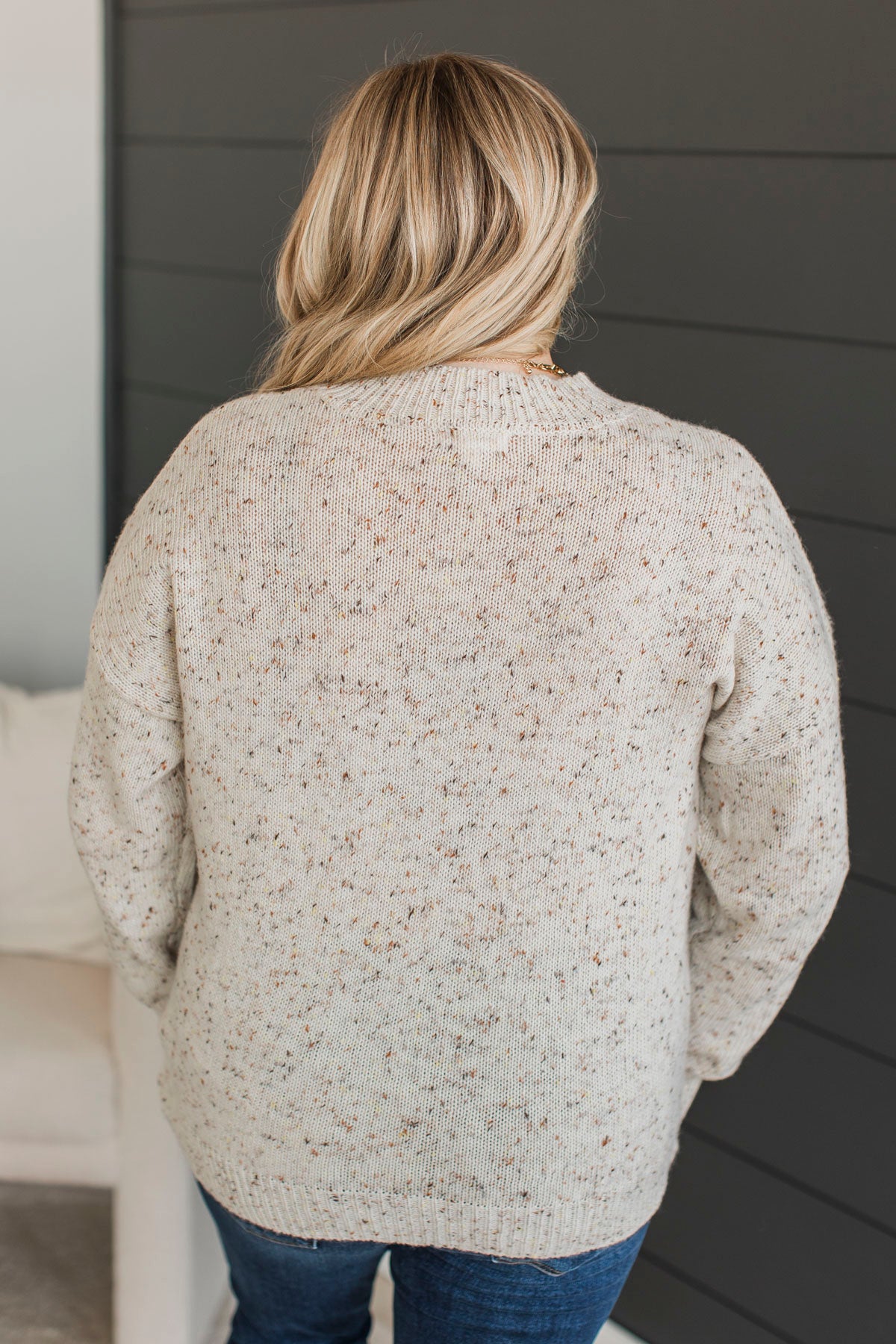 Take It In Stride Sprinkle Knit Sweater- Oatmeal