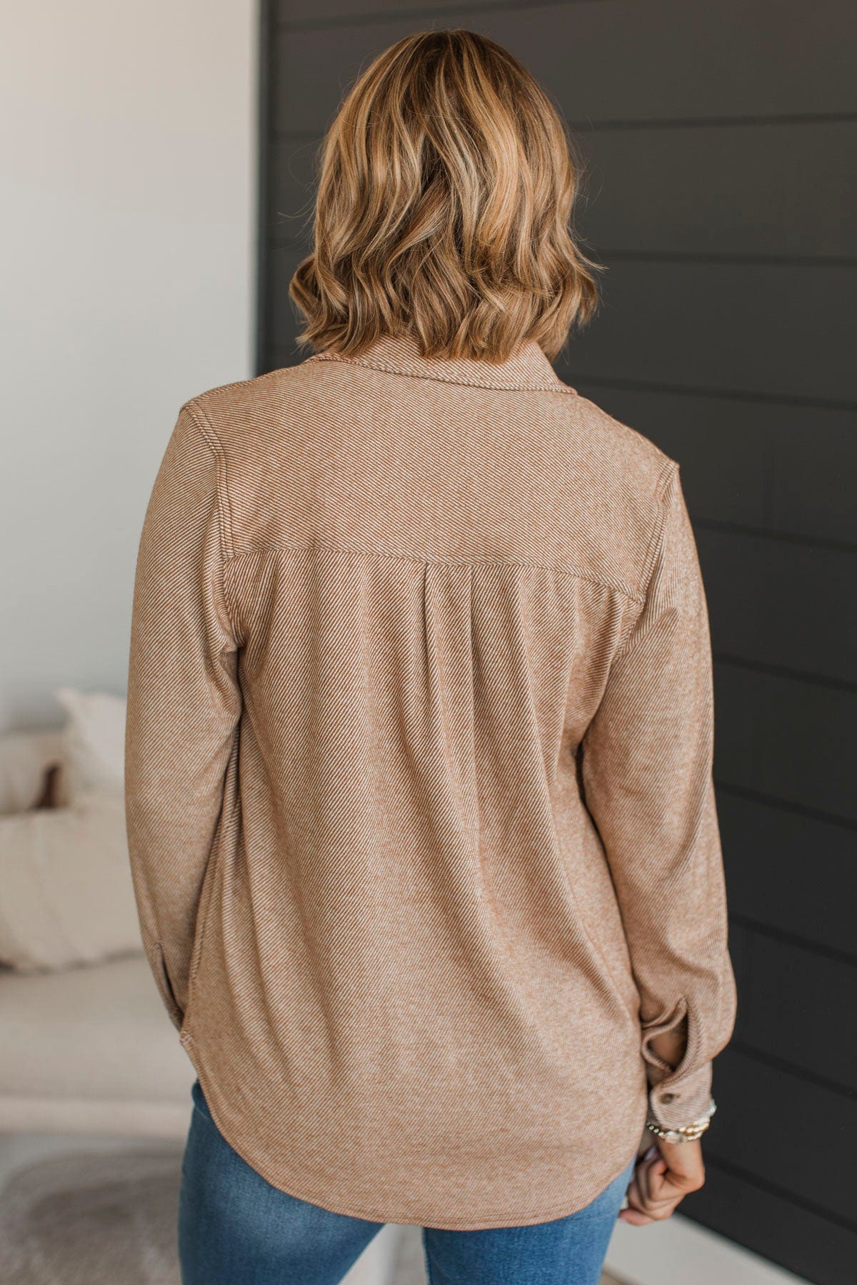 Best Of All Long Sleeve Button Top- Rust