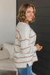 Undivided Attention Striped Sweater- Ivory & Honey