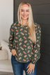 On Your Radar Floral Top- Olive